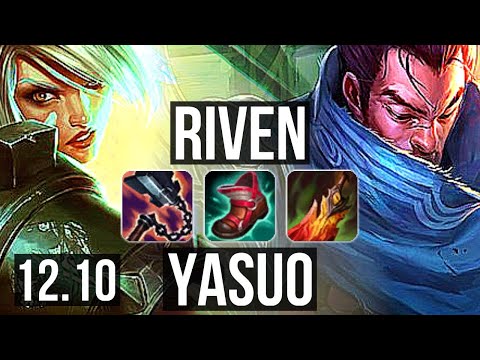 RIVEN vs YASUO (TOP) | 12/1/8, 1.9M mastery, 1200+ games, Legendary | EUW Master | 12.10