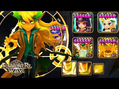 Akhamamir MAX Dmg Cleave with OP Team - Summoners War