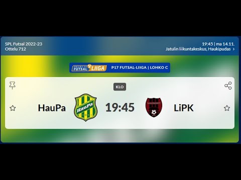P17 Futsal-Liiga HauPa - LiPK klo 19:45
