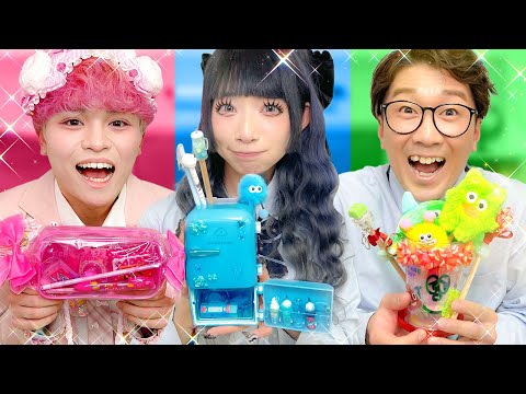 【対決】メンバーカラー別！最上級にかわいい文房具セットを作ってkawaii学園に入学しろ！