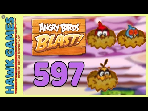 Angry Birds Blast Level 597 Hard - 3 Stars Walkthrough, No Boosters