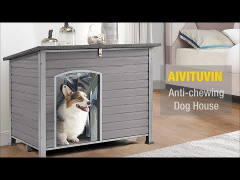 Aivituvin AIR73 Wooden Heavy Duty Dog Crates House Strong Iron Frame