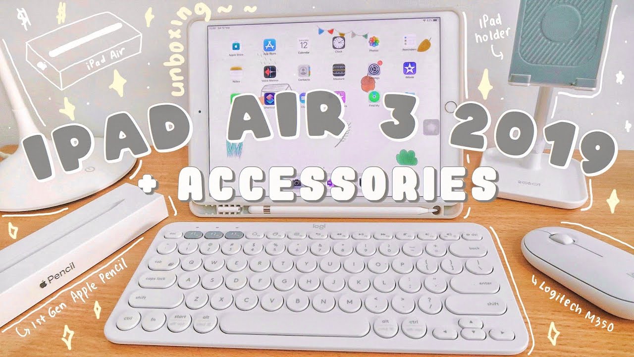iPad Air 3 10.5" 2019 unboxing + apple pencil 1st gen + accessories || indonesia