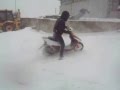 Honda Dio мопед с шипами , зимой по снегу... 