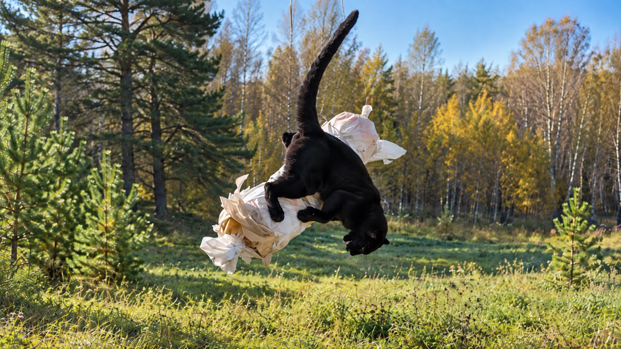 Morning workout with a panther and a Rottweiler 🐈‍⬛🐕(ENG SUB)