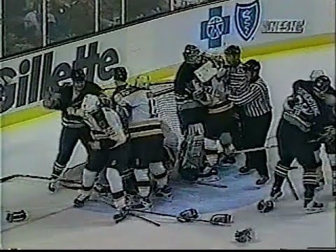 Hartford Whalers vs Boston Bruins Brawl 1996 Scott Daniels vs Mariusz Czerkawski