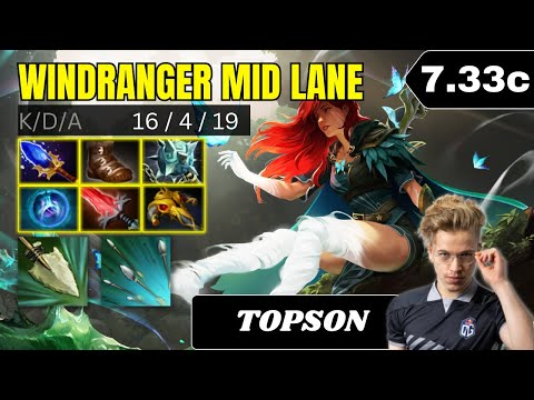 PATCH 7.33c - TOPSON GOD Windranger Mid Lane Gameplay - Dota 2 Full Match Gameplay