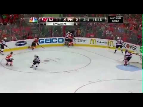 Great Save by Brodeur On Max Talbot:New Jersey Devils @ Philadelphia Flyers Game 1 4/29/12