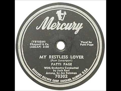 My Restless Lover (aka Johnny Guitar) ~ Patti Page with Orchestra Conducted By Jack Rael (1954)
