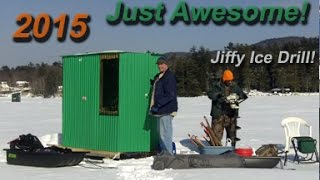 preview picture of video 'Ice Fishing - Newfound Lake - Meredith, NH Derby - Jiffy Ice Auger/Drill - Seth Beauchemin'