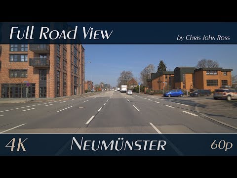 Neumünster, Germany: Stadtmitte, Gartenstadt - Rendsburger Straße - 4K (UHD/2160p/60p) Video