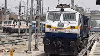 preview picture of video 'WAP 7 WITH ISO CERTIFIED TRAIN GORAKHDHAM EXPRESS AT BHIWANI JN. & WDP4d HONKING'