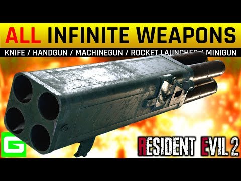 Resident Evil 2 How to Get Infinite Ammo Weapons (Knife/Handgun/Machinegun/Rocket Launcher/Minigun)