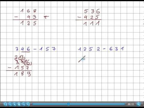 Odejmowanie pisemne - Matematyka Szkoła Podstawowa i Gimnazjum