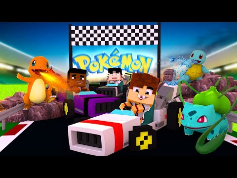 PISTA DE CORRIDA DO POKEMON (CHARMANDER, SQUIRTLE, BULBASSAURO) - MINECRAFT