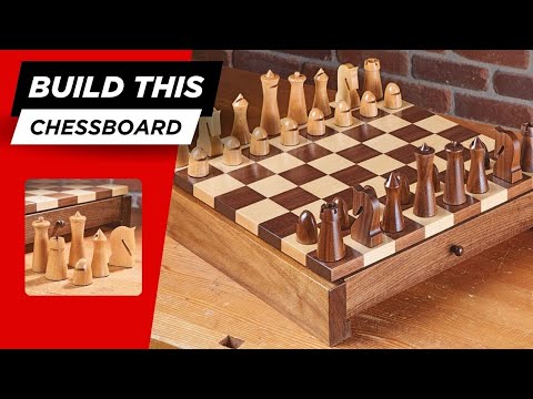 Build a Chess Board with Storage + Custom Chess Pieces | Woodworking Project