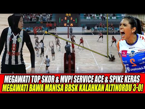 NEWEST TURKISH VOLLEYBALL LEAGUE🔥MEGAWATI'S ACE SERVICE & HARD SPIKE BRING MANISA BBSK TO DEFEAT ...