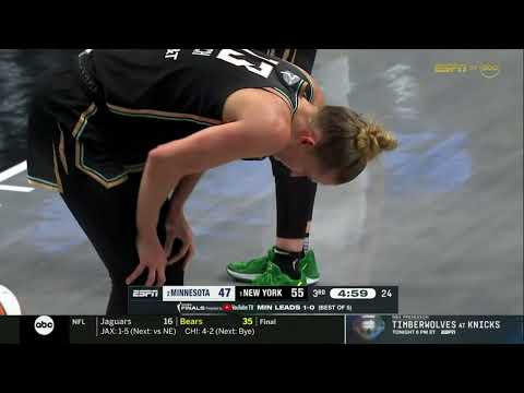 Fiebich ELBOWED in NECK by Napheesa Collier | New York Liberty vs Minnesota Lynx, WNBA Finals Game 2