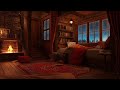 Cozy Hut Ambience - Fireplace & Thunder Sounds
