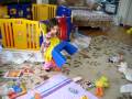 Samantha Dances With Her Big Bird Chair