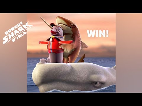 NATASHA NARWHAL , TIGER SHARK & MOBY DICK ! MOVIES COMPILATION - Hungry Shark world 10th