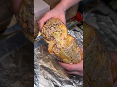 The CHOPPED CHEESE TOASTED GARLIC BREAD HERO from Panini Shoppe in Brooklyn, NYC! 🍔🧀 #DEVOURPOWER