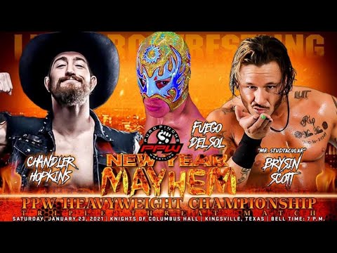 Chandler Hopkins VS Fuego Del SoL VS Brysin Scott - PPW Heavyweight Championship
