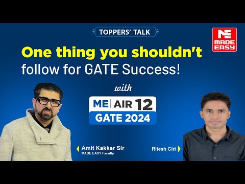 GATE 2024 Top Ranker | Mechanical Engineering (ME) | AIR 12 | Ritesh Giri | Strategy for Success