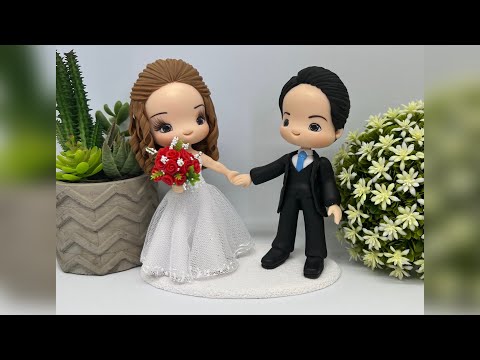 Topo Noivinhos ( com moldes Anjinha Biscuit) Aula 1