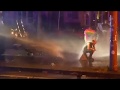 G20 protesters refuse to move, blasted by police water cannon