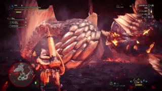 でっかい動物とたたかうおじさん［モンスターハンターワールド］