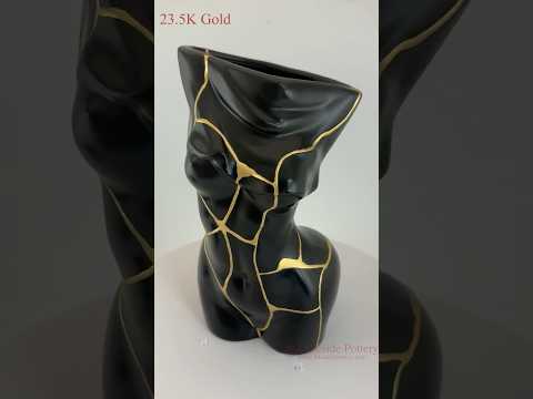 Woman Figure Vase Gold Kintsugi Repair video
