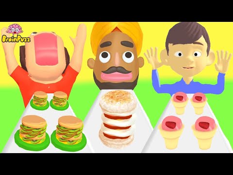 Pancake Run VS Sandwich Runner VS Ice Cream Run - TRIPLE GAME | Max Level Game iOS Android