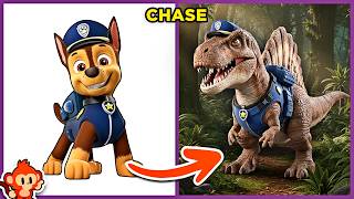 🚁🐶🚓 PATRULHA CANINA | 🔊 ADIVINHE PELA VOZ | Como eles seriam versão: DINOSSAUROS!🦖 | #quiz #macaquiz