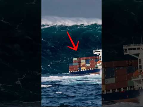 A huge wave sank a large cargo ship in the open sea!  #ocean #waves