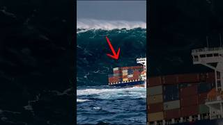 A huge wave sank a large cargo ship in the open sea!  #ocean #waves