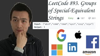 YouTube video 'LeetCode 893: Groups of Special Equivalent Strings - Interview Prep Ep 36'