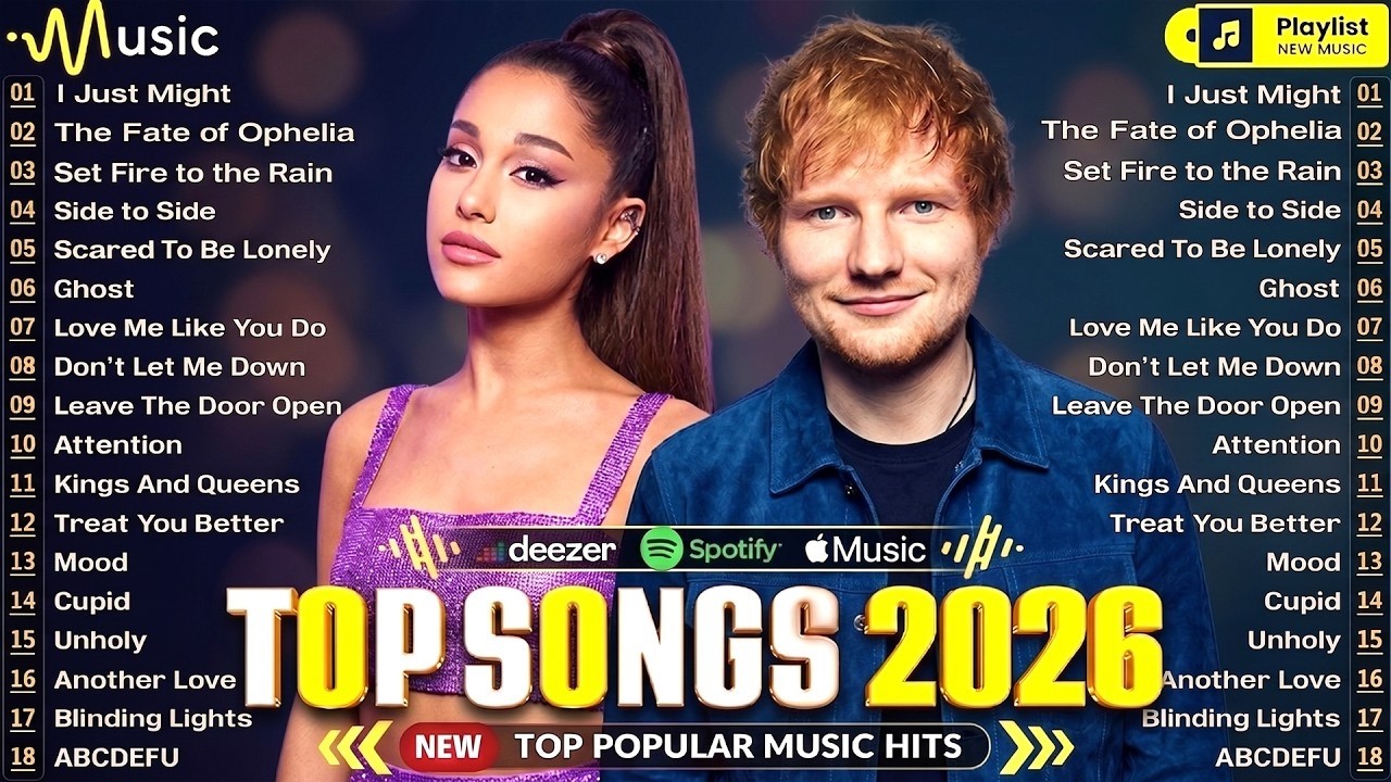 Rihanna, Ed Sheeran, Adele, Ariana Grande, Selena Gomez, Taylor Swift - Billboard Top 100 Songs 2026