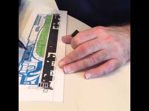 Andy Fletcher draws Time-Lapse Sketch of General Electric Tier 4 Locomotive