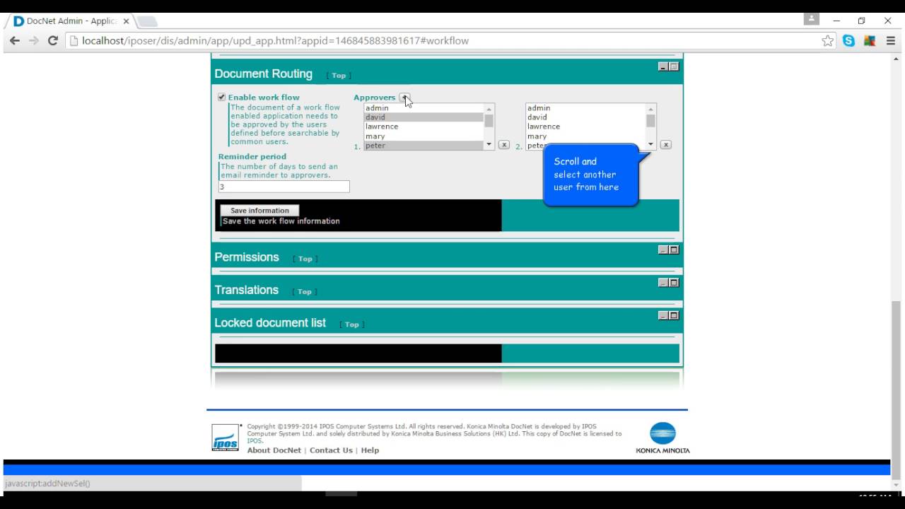 How to configure the document routing in DocNet?
