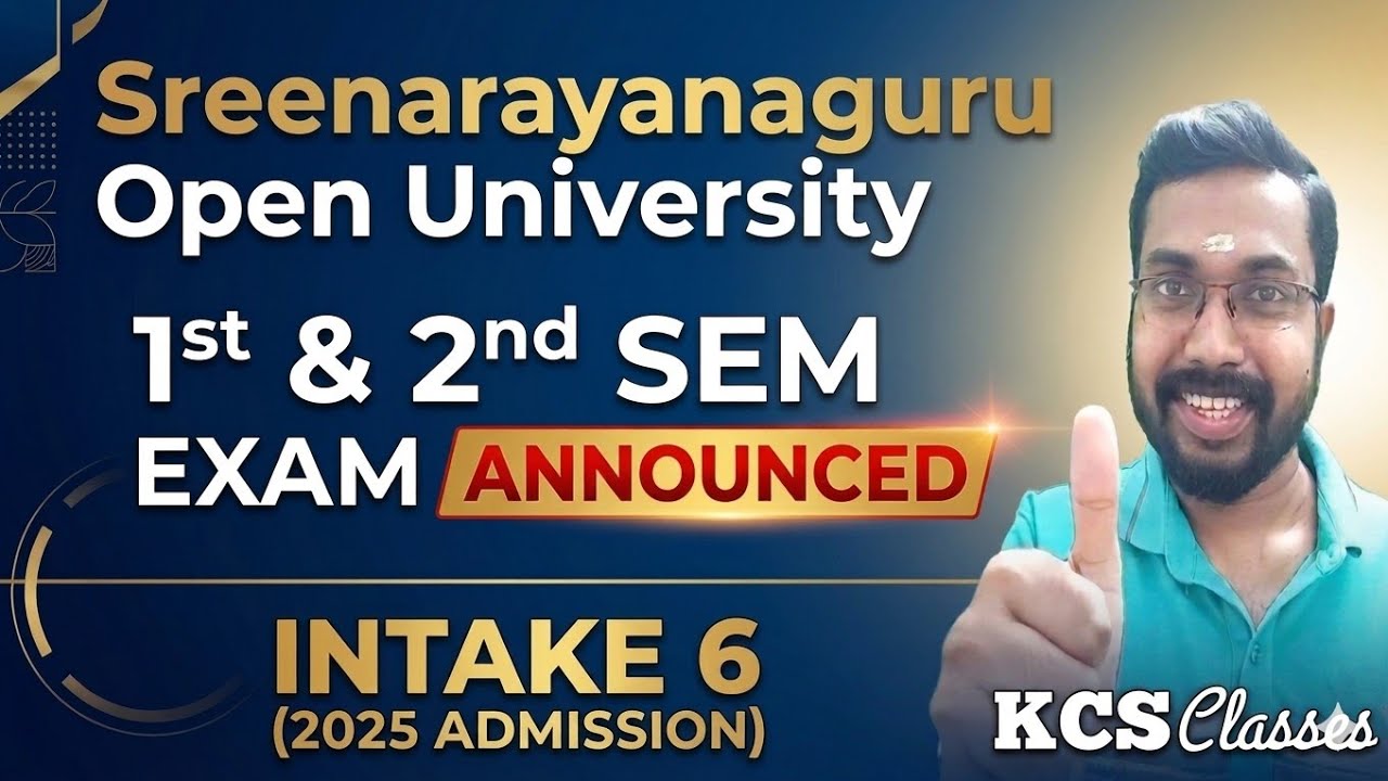 SGOU 1st and 2nd Sem Exam Announced|Intake 6(2025 Admission)|#kcsclasses 