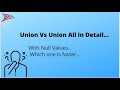 Difference Between Union And Union All In Detail With Null Values Duplicate Values Diff DataType