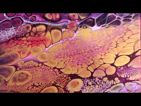 #287 Fluid Gold Rush. / waterfall acrylics / acrylic painting tutorial