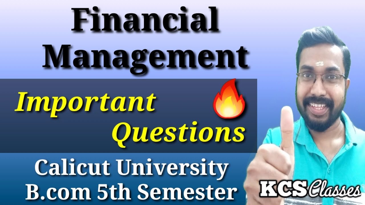 Financial Management|Important Questions|Calicut University B.com 5th Semester #financialmanagement