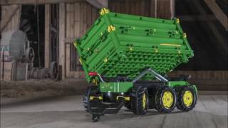 Rollytoys Vlečka za traktor 1-osá "Farm Trailer JD"- zelená