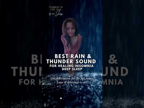 Best Rain and Thunder Sound  For Healing Insomnia  Deep Sleep | Black Screen