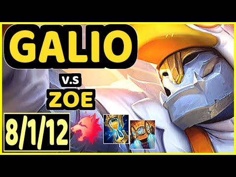 GALIO vs ZOE - 8/1/12 KDA MID GAMEPLAY - KR Ranked GRANDMASTER
