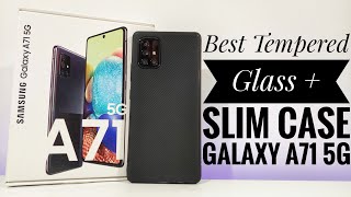Best Tempered glass + Slim case Galaxy A71 5G