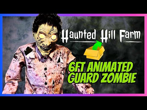 Haunted Hill Farm 2024 🎃 ANIMATED GUARD ZOMBIE Animatronic Unboxing