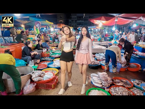 Local Life in Cambodia 🇰🇭  The Biggest Fish Market Full of Fresh Catch!